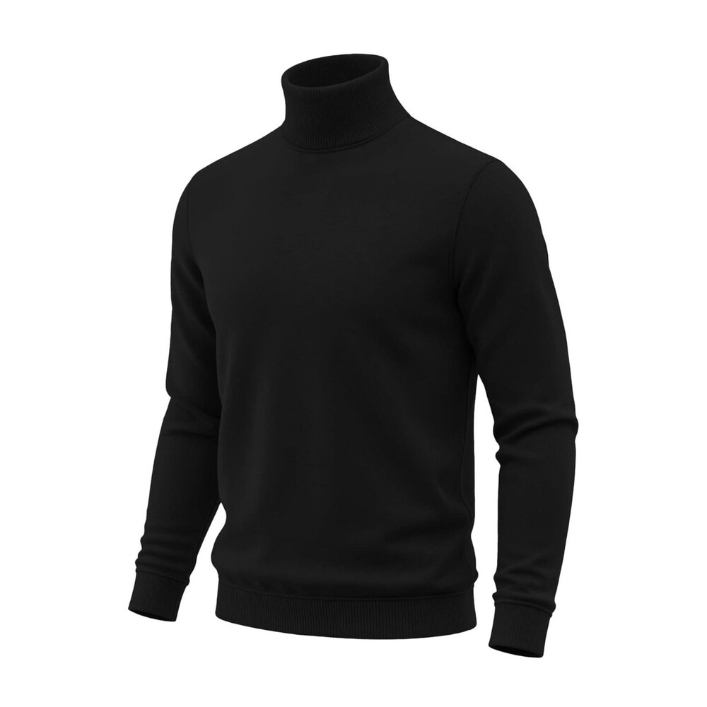 Men's Black Turtleneck Sweater Long Sleeve Ribbed Pullover Slim Fit Size S New